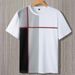 Men’s Slim-Fit Color Block T-Shirt – Wrinkle-Resistant Polyester, Short Sleeve Crew Neck (7 Colors, 5 Sizes)_viptrois.com