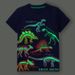 mother&kids clothing spring and summer new children's T-shirts Luminous dinosaur new short-sleeved tops children's T-shirts factory wholesale_viptrois.com