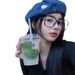for Women, Denim Beret, New Korean Version, British Style, Large Head Circumference, Face Slimming, Cloud Casual Painter_viptrois.com