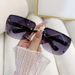 Women's Glasses fashion half frame sunglasses for women, street style, diamond studded outdoor sunglasses, trendy all match sunglasses_viptrois.com