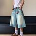 Men's Loose Fit Denim Shorts Wide Leg Straight American Style Cropped Pants Summer Thin Washed Vintage Versatile_viptrois.com