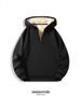 Fleece Thickened Semi-zipper Pullover Hooded Sweater Men's Warm Integrated Fleece Hoodie Men's Wear Long Sleeves_viptrois.com