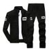 Men's Trendy Sportswear Set | Zip-Up Hoodie & Joggers | Lightweight Acetate Blend | Street Style (Gray/Black/Navy/White)_viptrois.com
