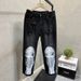 Men’s Vintage Tie-Dye Jeans – Retro High Street Style, Loose Straight Fit, Cotton Denim (Black/Blue-Gray, M-3XL)_viptrois.com