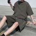 Men's Clothing Zipper Design Short Sleeved T Shirt Sports Suit Men's Summer Casual Shorts Two Piece Suit_viptrois.com
