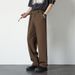 Men's Classic Straight Leg Dress Pants - Relaxed Fit Wide Leg Trousers With Belt Loops For Casual & Business Wear (Black, Brown, Gray)_viptrois.com