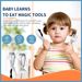 Mother & Kids 304 Stainless Steel Portable Children's Tableware Set Toddler Spoon And Fork With Storage Box Curved Handle Baby Training Spoon_viptrois.com