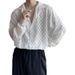 Early Autumn Light Mature Abstinence Niche Design Hollow Long Sleeved Shirt Men's Korean Version Of The Handsome Drape Very Fairy Hairstylist Shirt_viptrois.com