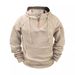 MakingDa Mens 1/4 Zip Pullover Hoodie Zipped Pocket Fleece Drawstring Long Sleeve Tracksuit Tops Cuff Shirts Hooded Loose Fit Casual Classic Fashion W_viptrois.com