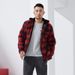 Men's Sweater Jacket Teen Striped Checked Hoodie Winter Fleece_viptrois.com