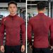 Men's Quick-Dry Stretch Fitness Top – Seamless Semi-Zip Training Shirt With Jacquard Pattern, Breathable & Slim Fit For Gym, Running & Casual Wear_viptrois.com