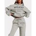 Women's Oversized Hoodie Set - Trendy Streetwear Pullover & Pants With Graphic Print_viptrois.com