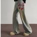Men's Vintage Washed Yellow Mud Jeans With Red Embroidery & Meteor Hammer Design – Retro High Street Straight-Leg Bootcut Pants (S-3XL)_viptrois.com