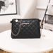 Classic Quilted Shoulder Bag With Chain Strap - Elegant Crossbody Purse With Embroidery Detail Minimalist Design_viptrois.com