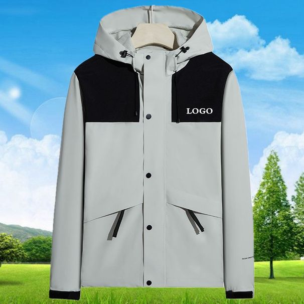 Detachable Hood Windbreaker Jacket For Men – Waterproof & Breathable Outdoor Hiking Coat With 3000mm Protection, Lightweight Trekking Shell_viptrois.com