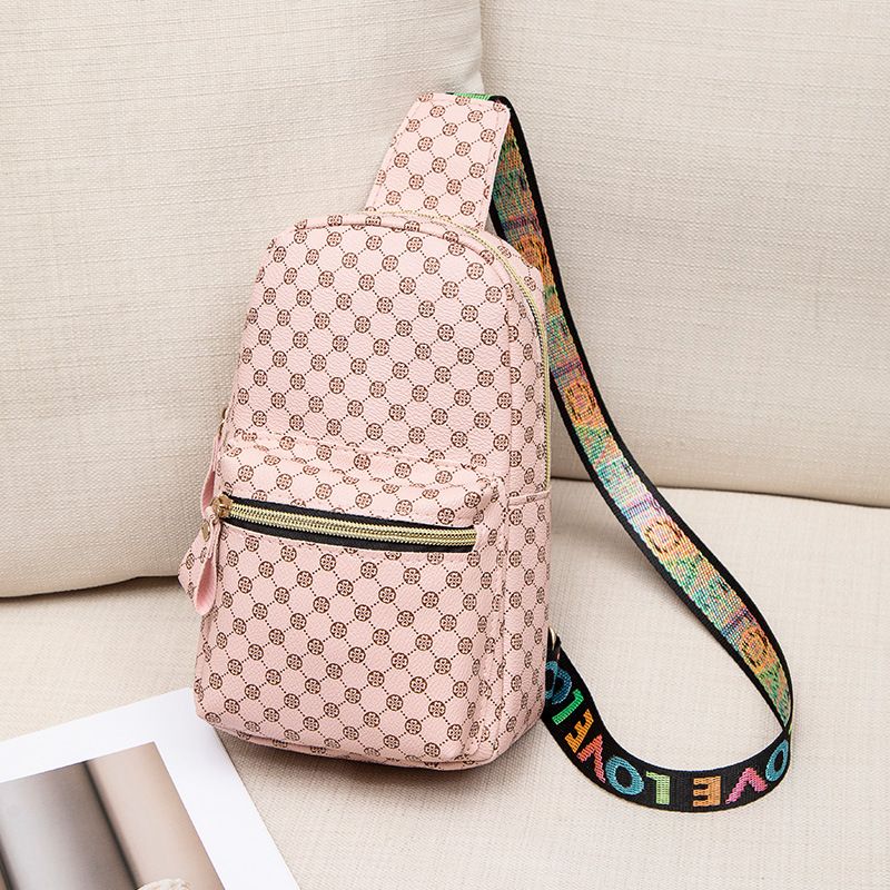 Women's Chest Bag Printed Letter Ribbon Crossbody Chest Bag Casual Shoulder Bag_viptrois.com