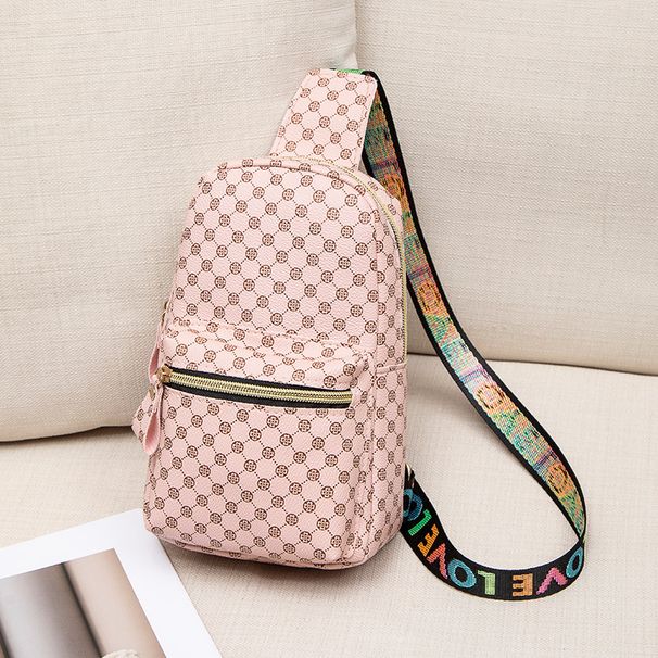 Women's Chest Bag Printed Letter Ribbon Crossbody Chest Bag Casual Shoulder Bag_viptrois.com