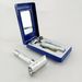 Hislaves 1 Set Blade Razor with Cleaning Brush Double-sided Sharp Manual Beauty Tool Stainless Steel Men Razor Exfoliating Handle for Travel-Blue_viptrois.com