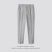 Men's Thick Brushed Woolen Suit Trousers Casual Cropped Straight Leg Autumn Winter Drapey Pants_viptrois.com