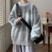 1 Men's Winter American Style Color Block Lazy Pullover Knitwear Loose Fit Student Trendy Brand Inner Layer Sweater Jacket_viptrois.com