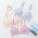 Thin Breastfeeding Bra Pregnant Women's Underwear Pregnant and Postpartum Underwear without Steel Rings Gather Front Buckle Postpartum Feeding_viptrois.com