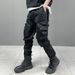 Men's Clothing Dark Style Tactical Paratrooper Pants For Men - Slim-Fit Cargo Joggers With Zipper Pockets & Utility Design (Black, Army Green)_viptrois.com