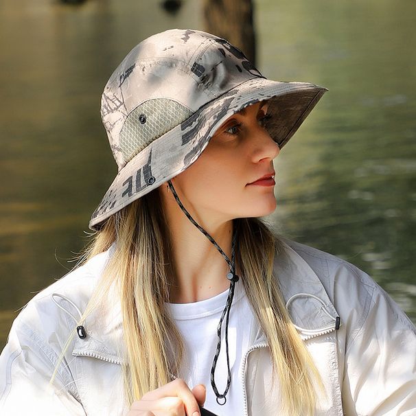 Women's Summer Bucket Hat - Quick-Dry, UPF50+ Sun Protection & Watercolor Camo Design For Outdoor Activities_viptrois.com