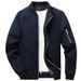 Men's Stand Collar Jacket - Lightweight Windproof Polyester Zip Coat For Spring & Autumn (Black, Navy, Burgundy, Khaki, Army Green, Grey) - M-7XL_viptrois.com