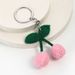 Bag Charm Cute Handmade Wool Knitted Cherry Pendant Mobile Phone Pendant Keychain Chain Car Key Bag Pendant Accessories_viptrois.com