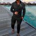 Men's Clothing Long Sleeved Trousers Two Piece Sports Casual Suit_viptrois.com