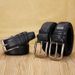 Men's Belts, Embossed Leather Open Edge Pin Buckle Belts, Genuine Cowhide Casual Trendy Men's Belts_viptrois.com