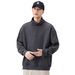 Shanggu Clothing Spring And Autumn New Stand Collar Knitted Sweater Men's Loose Versatile Japanese Style Solid Color_viptrois.com