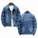 Men's Clothing Fashion Tops Trendy Brand All Match Slim Edge Ripped Denim Jacket_viptrois.com