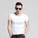 boy New T-shirt For Men 2024 Summer Simple Commuting Casual Short Sleeve Top Solid Color Round Neck Couple Base Shirt_viptrois.com