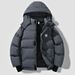 Men's Clothing Couple Cotton Padded Winter Hooded Loose Versatile US Embroidered Solid Color Windproof And Cold Resistant Cotton Coat_viptrois.com