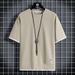 Men's Clothing Shirts And Clothing Waffle Round Neck Short Sleeves Two Piece Loose Large Size Ice Silk Thin Five Point Sleeves_viptrois.com