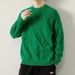 Pure Teenager Boys Warm Base Shirt Red Cable Knit Thickened Knitwear Jacket Trendy Couple Sweater_viptrois.com