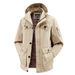 Men’s Lightweight Workwear Jacket – Detachable Hood, Multi-Pocket Utility Coat With Breathable Cotton & Polyester Lining (Khaki/Army )_viptrois.com