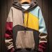 Color Matching Hooded Sweater Men's Spring And Autumn Loose Casual Jacket Fleece Hoodie Top Jacket_viptrois.com