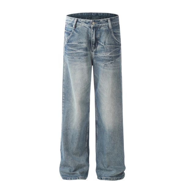 Men's Vintage Washed Jeans – Relaxed Straight Fit Denim Pants With Classic Five-Pocket Design (S-XXXL)_viptrois.com