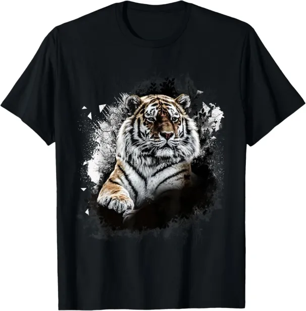 Realistic Awesome Tiger Animal Lovers Gift T-Shirt Mens Womens Tees Top_viptrois.com