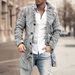 Men’s Printed Wool-Blend Coat – Longline Trench Jacket With Notch Lapel & Multi-Pocket Design (M-4XL)_viptrois.com