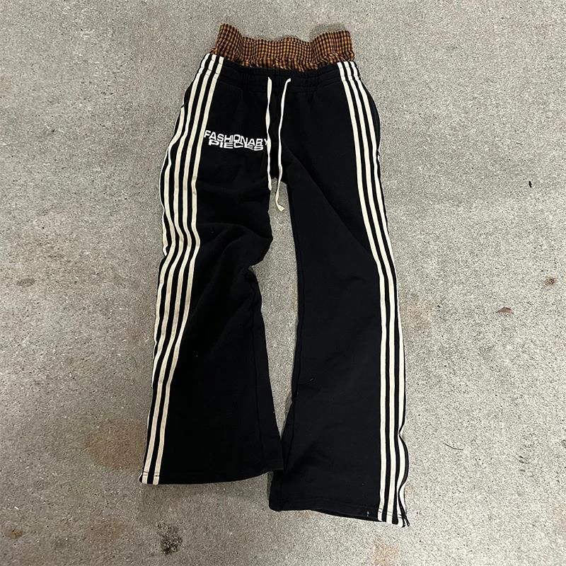 Men's Clothing High Street Hip Hop Straight Pants Men And Women Y2k Harajuku Retro Striped Print Pants Oversized_viptrois.com