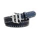 Punk Rock Studded Belt - Gothic Rhinestone Buckle Waist Strap | Edgy Black Leather Belt For Women & Men (Adjustable 28-42 Inch)_viptrois.com