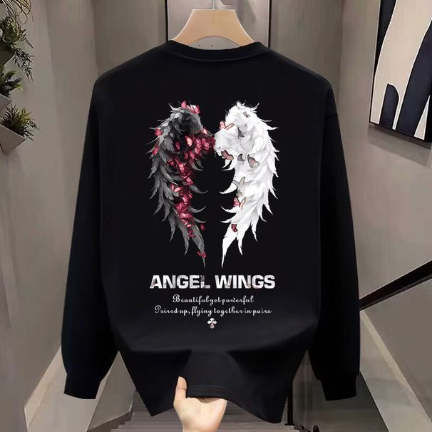 American Fashion Brand Pure Cotton Printed Men's Long Sleeved For Spring And Autumn New Style Hoodie Casual Round Neck_viptrois.com