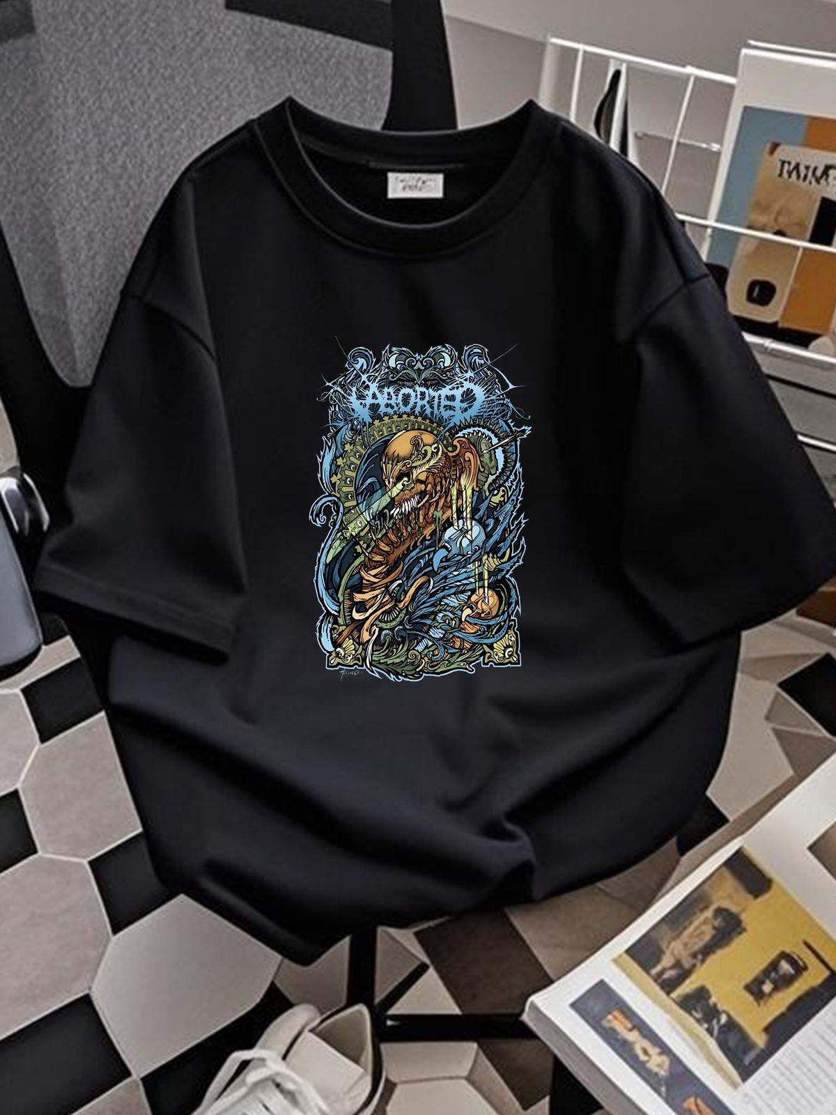 Aborted T Shirt Death Metal Band Men's Large Graphic Streetwear Summer Unisex Designer Clothes Versatile Slightly Soft Comfortable Homme Casual_viptrois.com