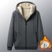 Lamb Fleece Sports Men's Thickened Fleece Hooded Casual Fleece Sweatshirt Sweatpants Set_viptrois.com
