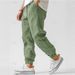 "Men's Casual Linen-Blend Pants - Straight Leg, Relaxed Fit, Breathable & Lightweight For Everyday Wear (S-XXXL, 7 Colors)_viptrois.com