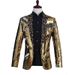 CT Men's Sequin Turn-down Green Fruit Collar Suit Stage Performance Outfit Nightclub Bar DJ Singer Host Trendy Top_viptrois.com