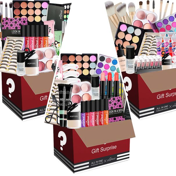 Blind box makeup combination eyeshadow lipstick set Foundation makeup brush set color random_viptrois.com
